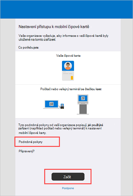 Ukázkový snímek obrazovky Portál společnosti Nastavení mobilní čipové karty