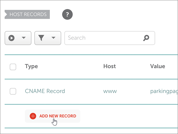 Vyberte ADD NEW RECORD (PŘIDAT NOVÝ ZÁZNAM).