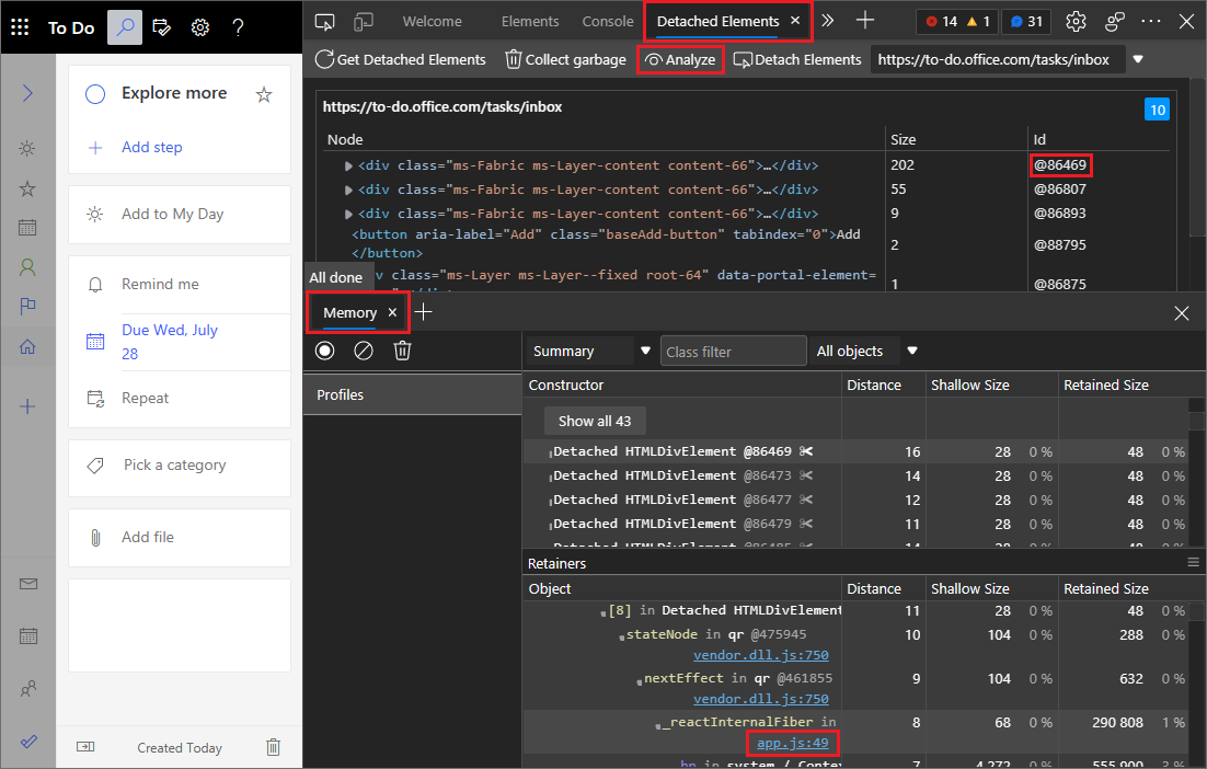 The Detached Elements tool