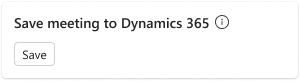 Snímek obrazovky zobrazující tlačítko Uložit na kartě Uložit e-mail do Dynamics 365.