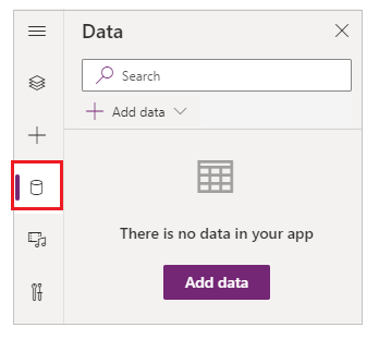 V levém podokně vyberte Data.