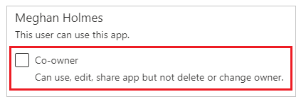 Snímek obrazovky, který ukazuje, kde zaškrtnout políčko pro spoluvlastníka.