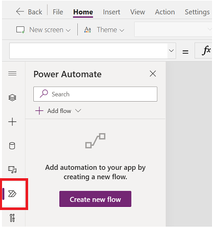 Snímek obrazovky zvýrazňující možnost Power Automate v levém podokně.