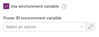 Použití proměnné prostředí pro sestavu Power BI