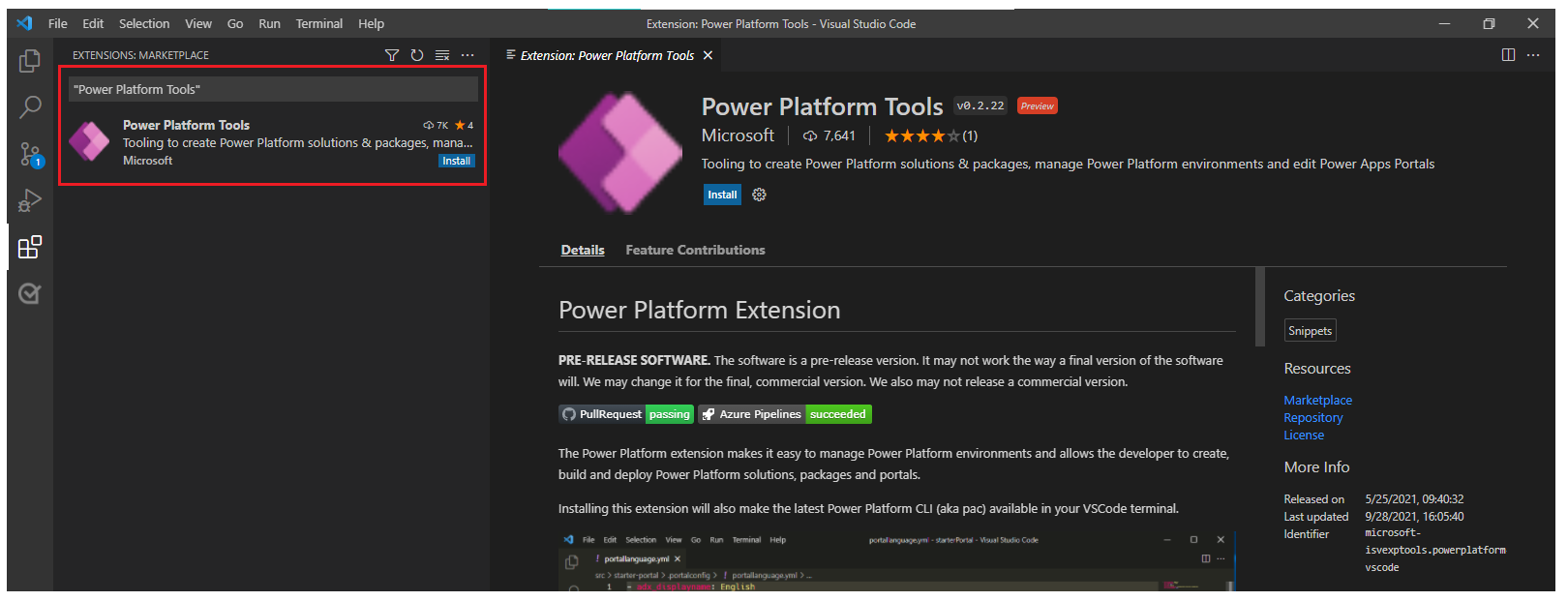 Vyberte Power Platform Tools.