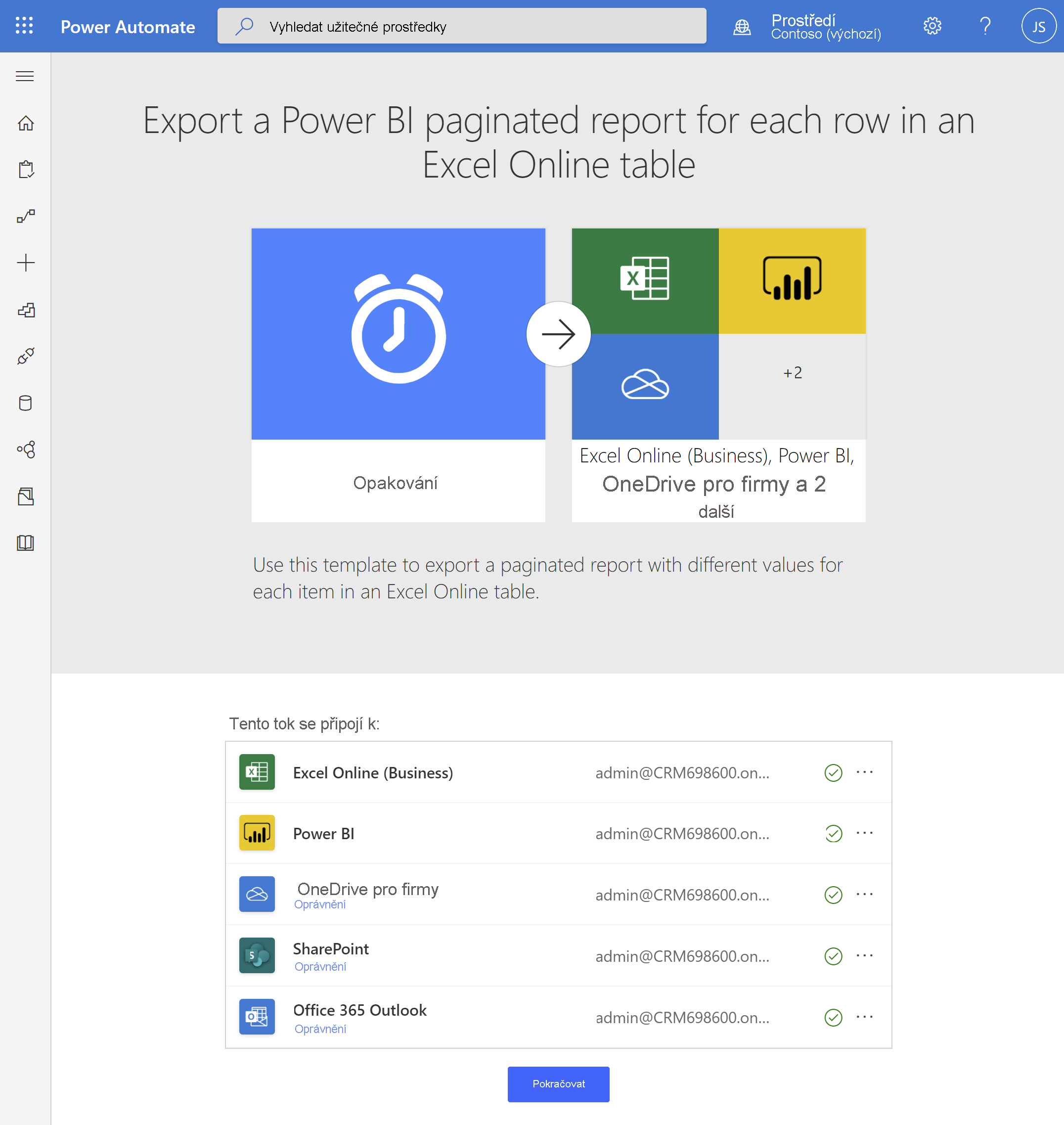 Screenshot that shows the applications that the selected flow connects to.