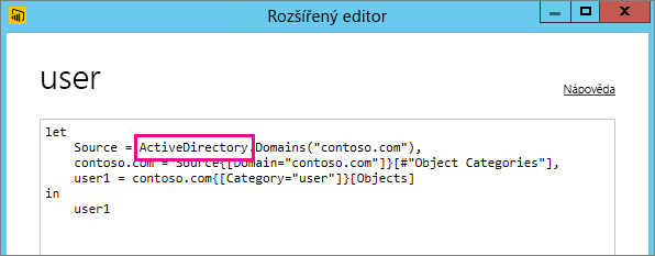 Screenshot shows the Advanced Editor with the source provider highlighted.