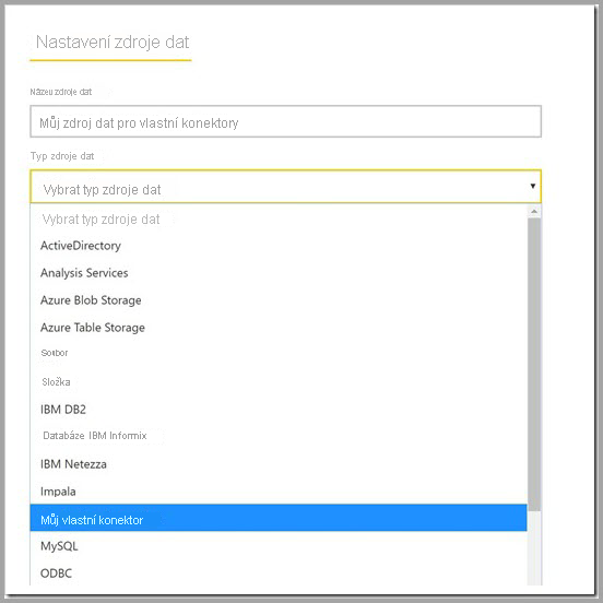 Screenshot that shows the Data Source list on the Settings page.