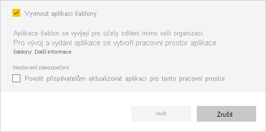 Snímek obrazovky znázorňující vývoj aplikace šablony