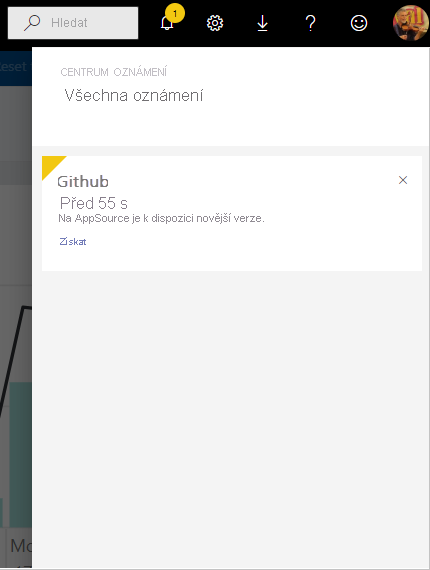 Screenshot of the Power BI notification icon expanded to show all notifications.