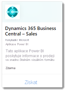 Snímek obrazovky ukazuje webovou aplikaci Dynamic 365 Business Central – Sales.