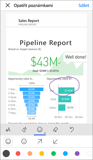 Report with annotations