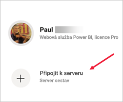 Snímek obrazovky s dialogovým oknem Nastavení se zvýrazněnou možností Připojit k serveru