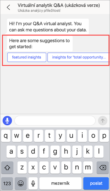 Q&A virtual analyst suggestions
