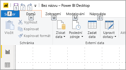 Screenshot of Power BI Desktop with KeyTips.