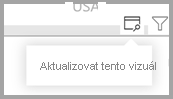 Snímek obrazovky vizuálu se zvýrazněnou ikonou Analyzovat tento vizuál