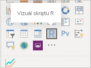 Screenshot of the R script visual control in the Power BI Desktop.