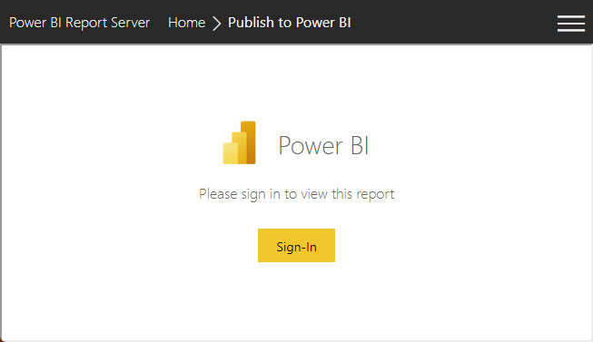 Snímek obrazovky znázorňující přihlášení ke službě Power BI