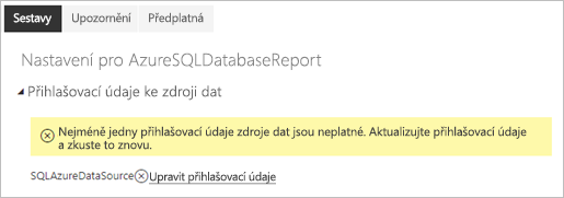 Snímek obrazovky s nastavením služby Azure SQL Database