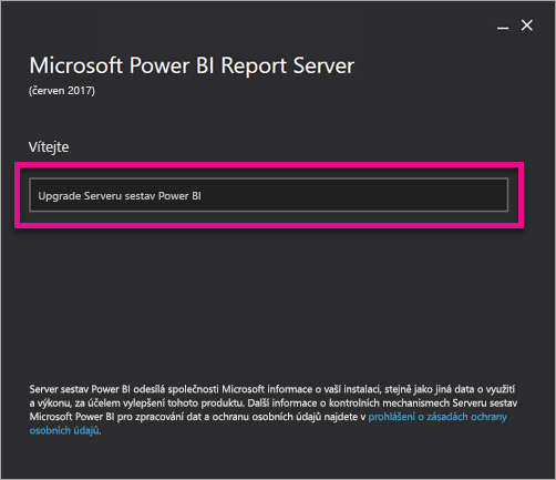 Upgrade Server sestav Power BI