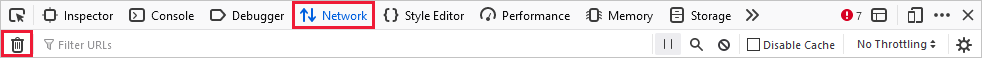  Snímek obrazovky s vývojářskými nástroji Google Chrome s vybranou kartou sítě a vybranou možností zastavení a vymazáním záznamu