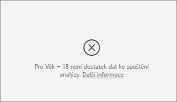 Snímek obrazovky s chybovou zprávou nedostatek dat
