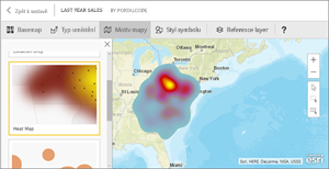 Snímek obrazovky s mapou ArcGIS