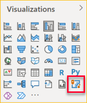 Snímek obrazovky s ikonou Mapy ArcGIS v podokně Vizualizace