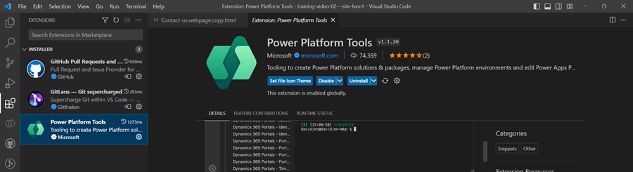 Vyberte Power Platform Tools.