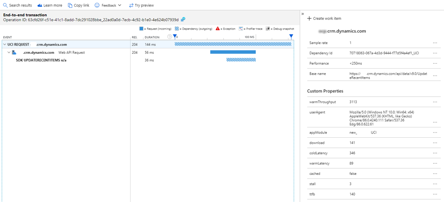 Pomalost UCI ve službě Application Insights.