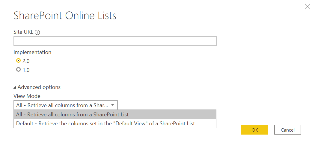 Obrazovka zobrazující ukázku nastavení seznamu SharePoint Online