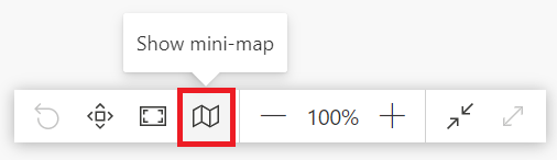 Tlačítko minimapy dostupné v pravém dolním rohu podokna zobrazení diagramu