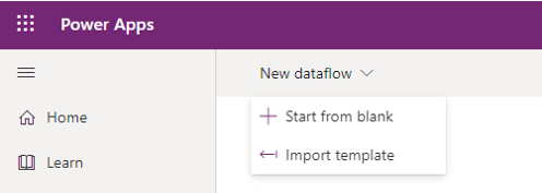 Import šablony Power Query v tocích dat Power Platform