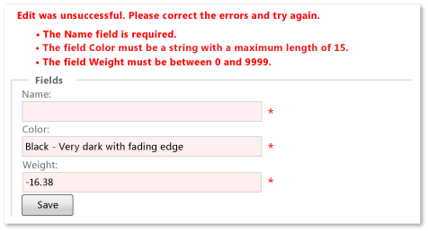 Validation Errors