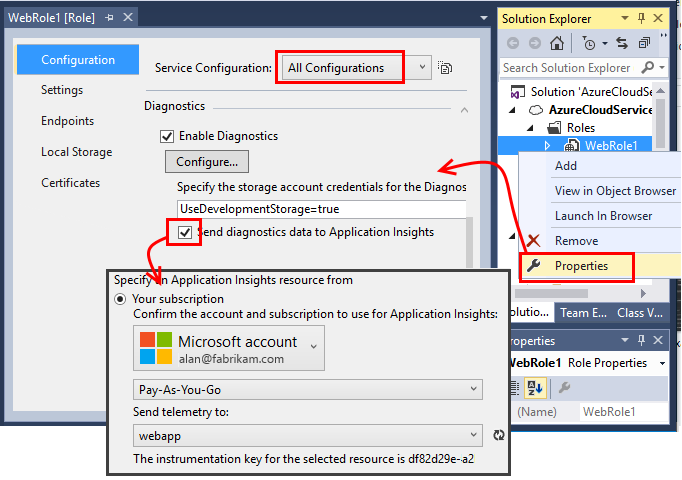 Konfigurace Application Insights