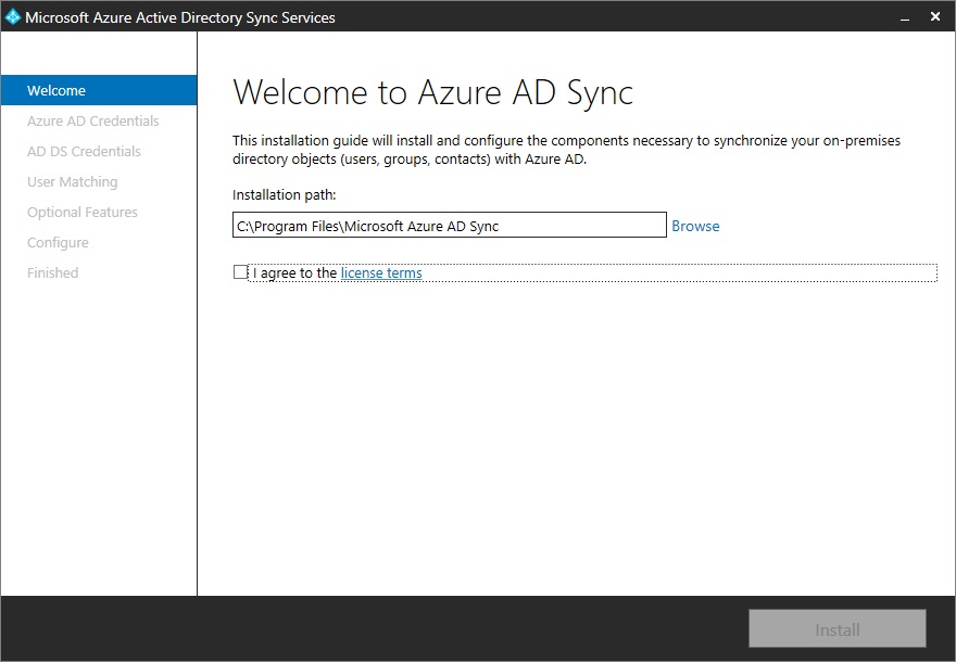 Welcome to Azure AD Sync