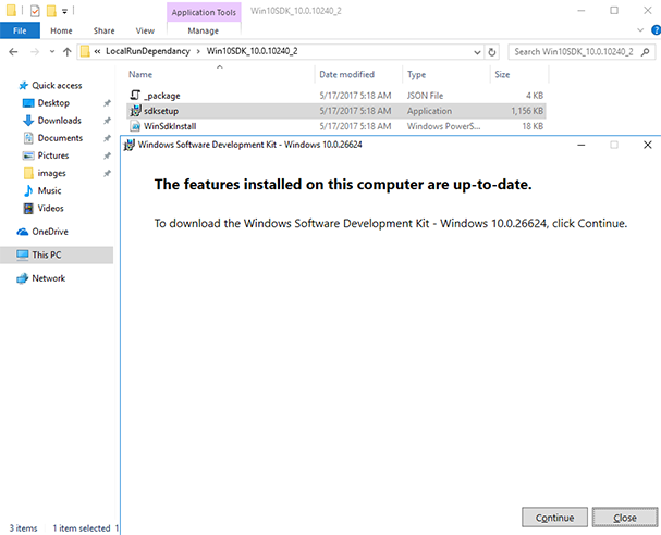 Instalace Win10SDK 10240