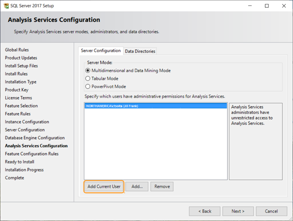 Analysis Services Configuration