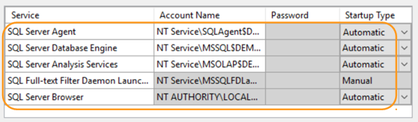 Server configuration (details)