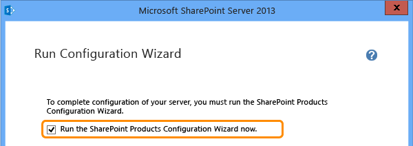 Run the wizard check box