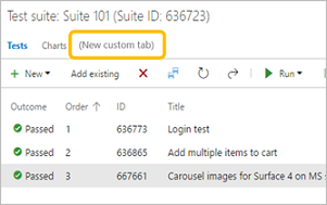 Test Hub Pivot Tab, TFS versions