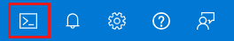 Snímek obrazovky znázorňující tlačítko Cloud Shell na webu Azure Portal