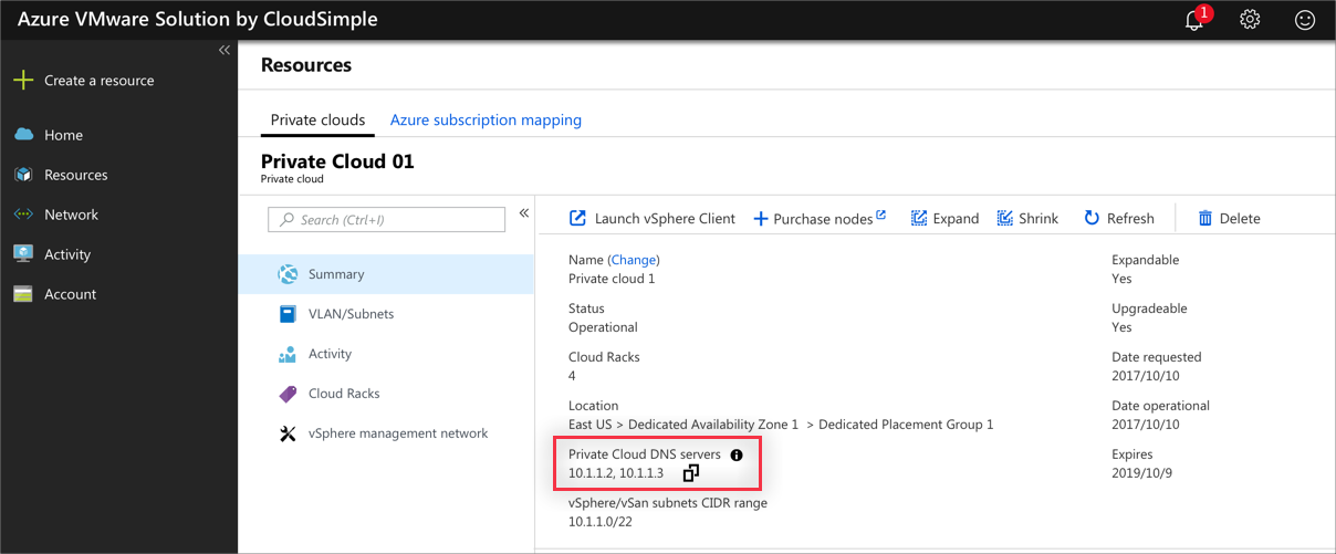 Servery DNS privátního cloudu