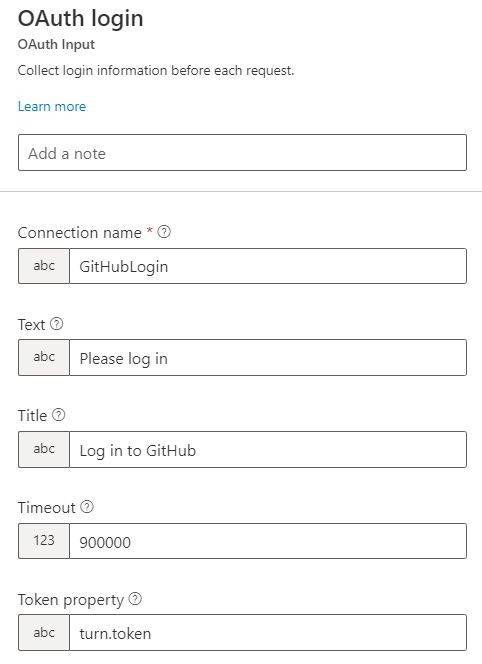 OAuth sign-in properties