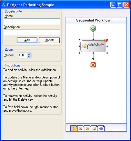 Output from Basic Designer Hosting sample