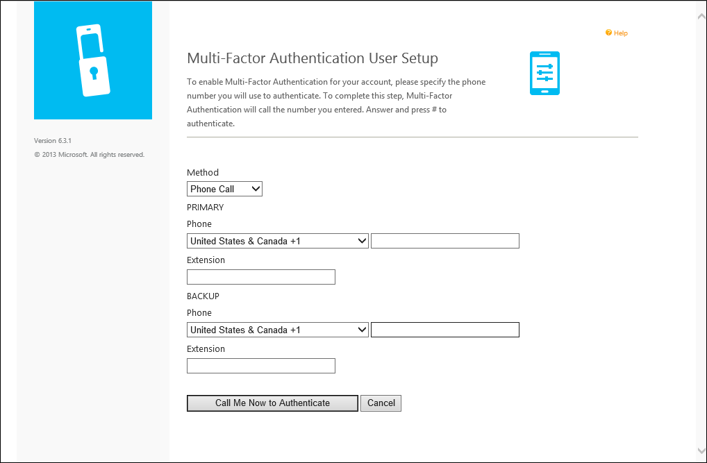 Register primary and backup phone numbers