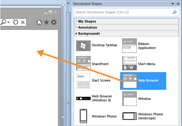 Drag a shape onto the slide