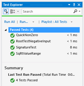 Explorer Test jednotky s předaným čtyři zkoušky