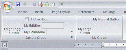 Sample of Ribbon UI customization in Word