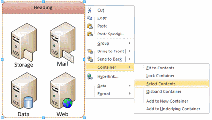 Selecting container contents